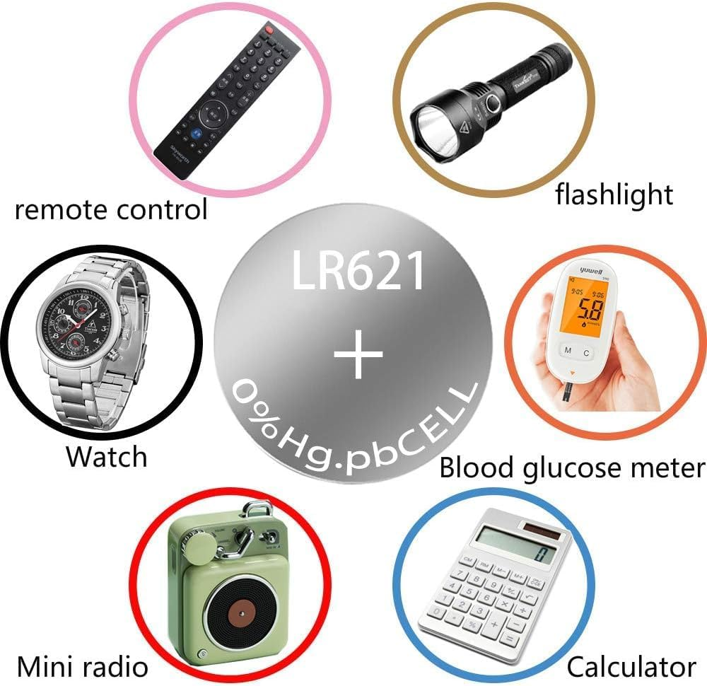 30PC AG1 Battery LR621 364 Watch Battery 1.55V 364 SR621SW LR621 621 LR60 CX60 1.5V Button Cell Watch Batteries for Watch Toys Remote (30)