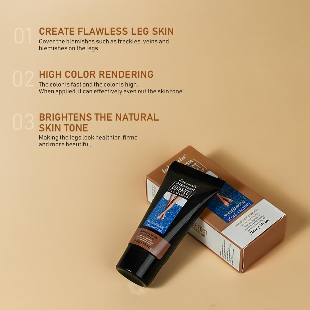 Airbrush Leg Makeup, Waterproof Long-Lasting, 30Ml, 3 Shades Available (FAIREST GLOW, 30Ml) - Fairest Glow image number 4
