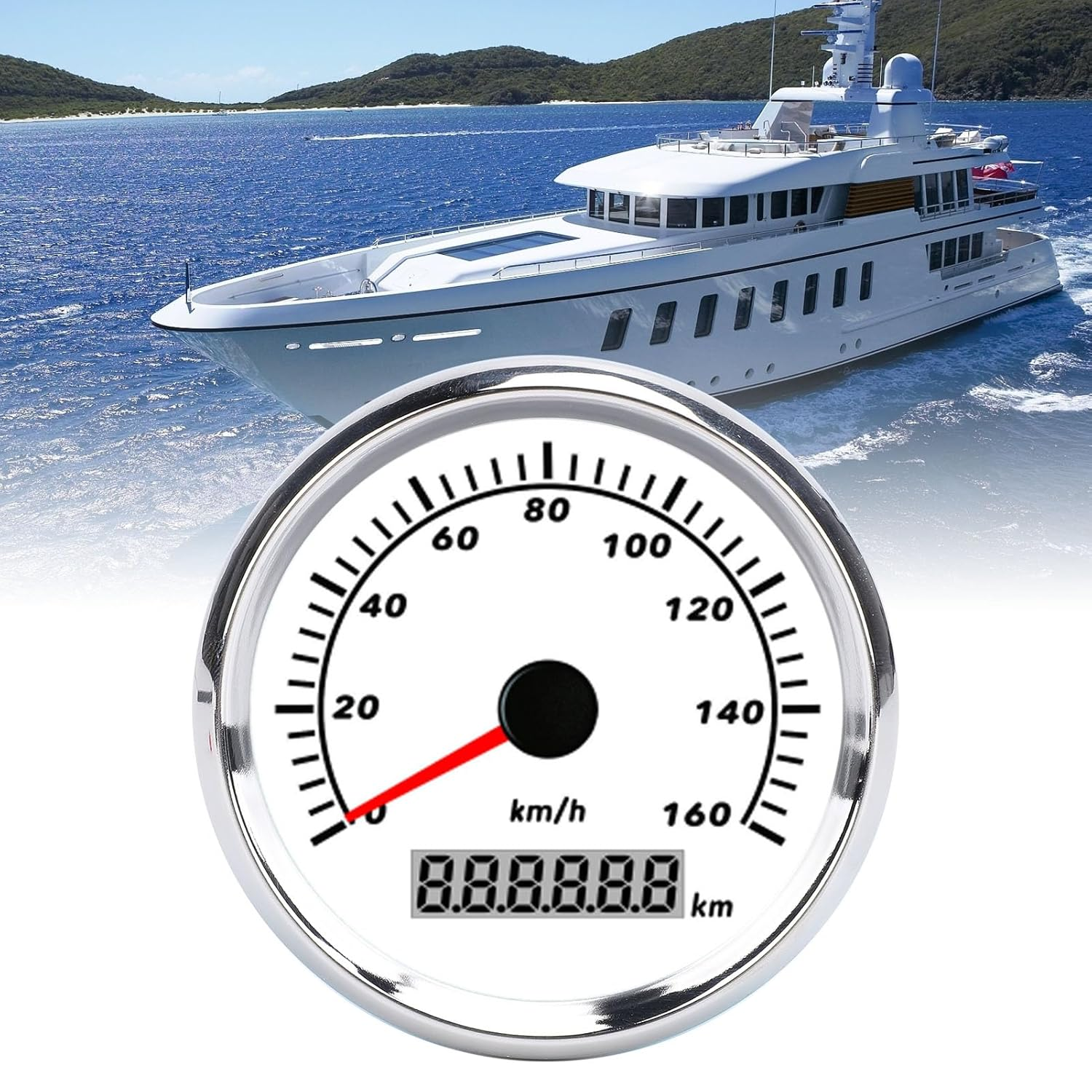 Digital GPS Speed Odometer, 85Mm GPS Speedometer, 0-160 Km/H Digital Odometer with Backlight, Easy to Read, Ideal for Car,Truck,Marine,Boat,Yacht,Motorcycle image number 1