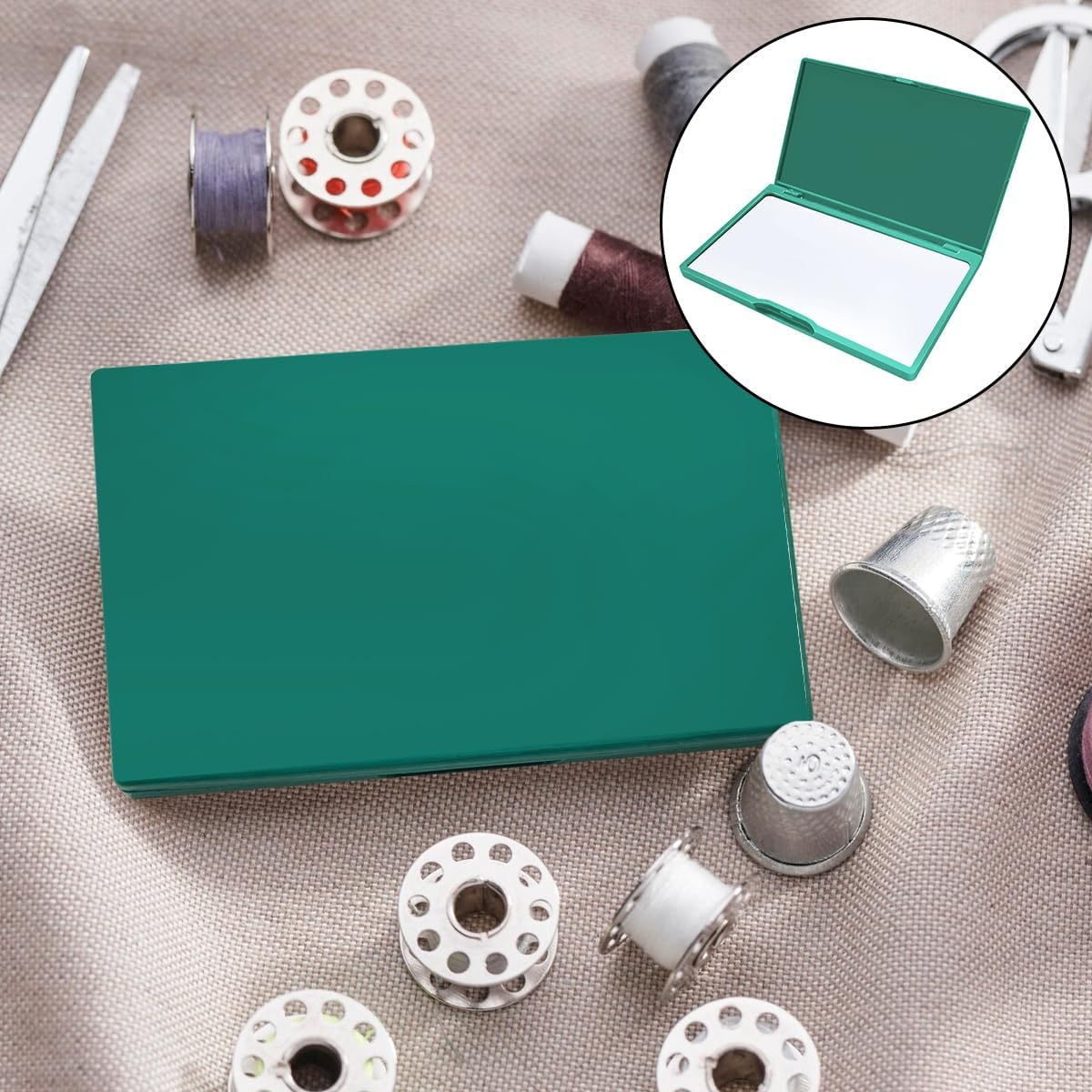 WELANE Magnetic Needle Storage Case, Green Magnetic Box Sewing Kit for Storing Small Metal Objects, Sewing Needles, Push Pins (11 X 6.7Cm/4.3 X 2.6In) image number 3