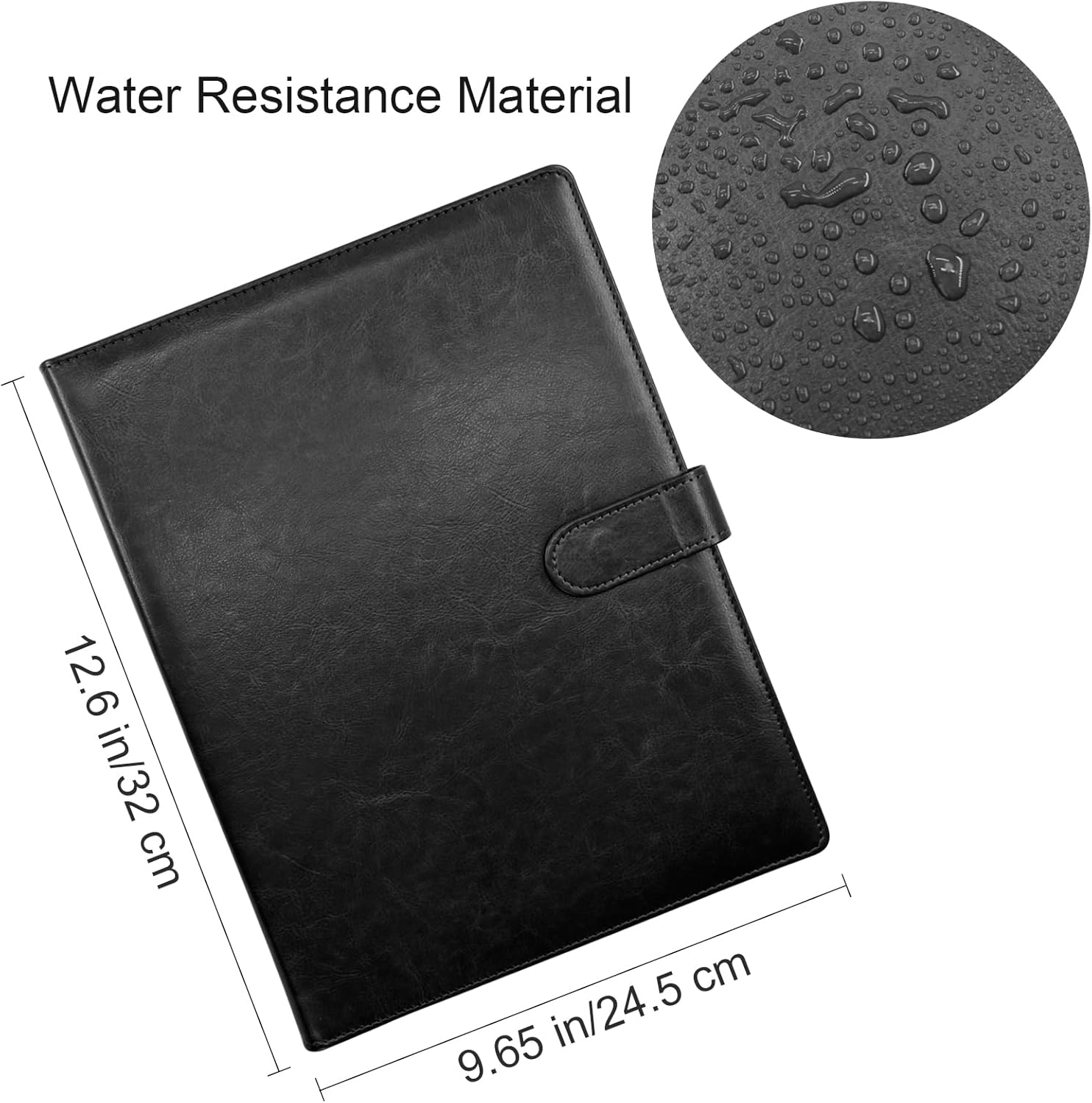 VANRA Padfolio Clipboard Folder Leather Portfolio Binder Organizer Interview Resume Folder for Papers Legal Document A4 Letter Size Writing Pad Notepad Clip Boards with Business Card Holder (Black) - Brown image number 7