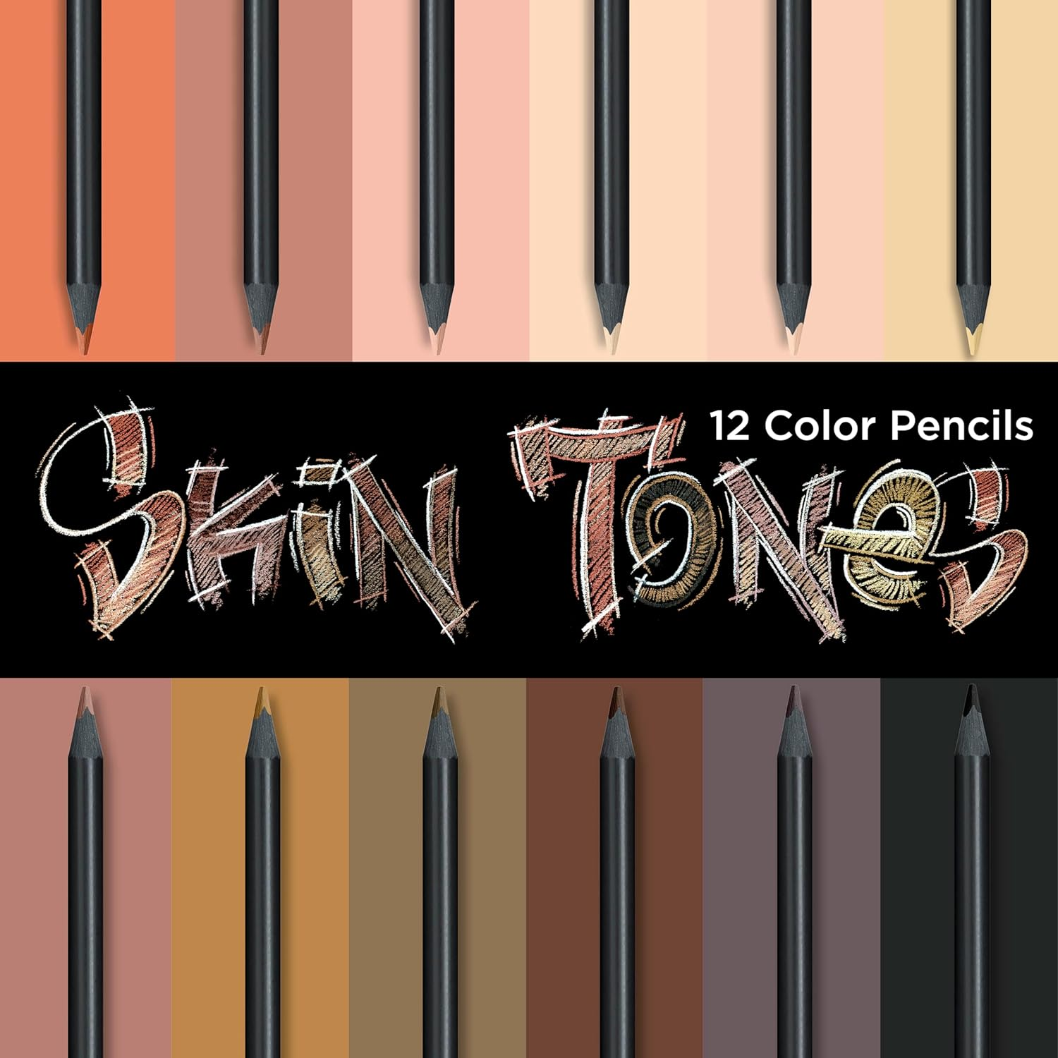 Faber-Castell 116414 Colouring Pencils Skin-Coloured Black Edition, Pack of 12, Shatterproof, Triangular, Skin Tones image number 3