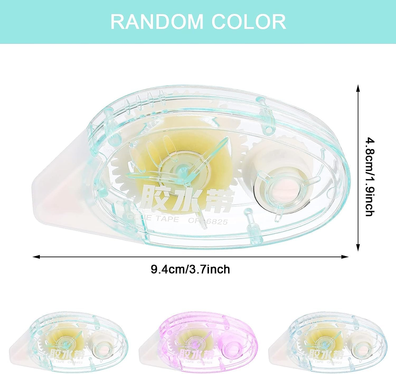 6Pcs Glue Roller,10M X 8Mm Permanent Double Sided Adhesive Scrapbook Tape Roller, Dispenser Transparent Glue Roller,Scrapbook Runner Tape for Crafting,Photo,Cards,Journal (3 Color) image number 4