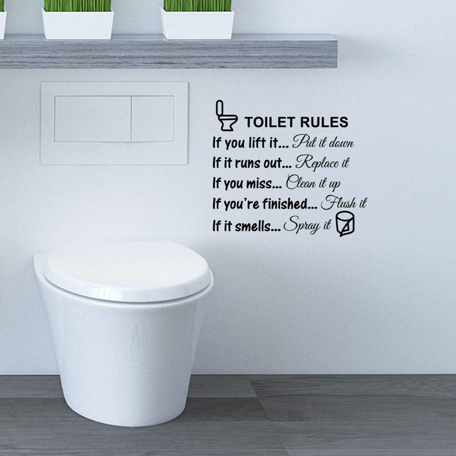 Vinyl Wall Decal Wall Art Sticker DIY Removable Funny Pictures Man'S Woman'S Washroom Toilet, Door Accessories Wall Sticker Home Decor for Living Room Home Decoration image number 2
