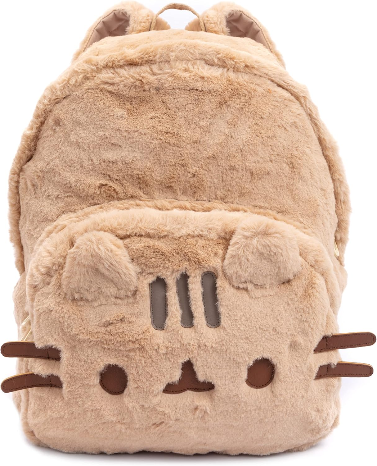 Pusheen Backpack Fur 3D Cat Beige Fluffy Rucksack 13.5" image number 2