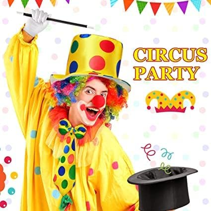 Clown Costume Set 7 Pcs Clown Accessories for Kids Adults Halloween Clown Parties Circus Carnivals Play (Suit Not Included) image number 2