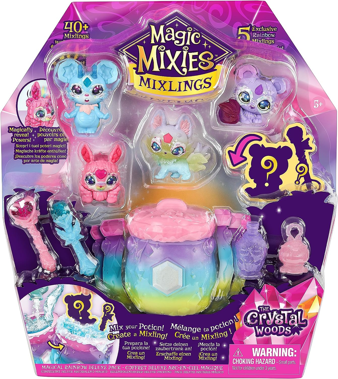 Magic Mixies Mixlings Magical Rainbow Deluxe Pack Contains 5 Exclusive Mixlings with a Unique Rainbow Magical Power Including 1 Mystery Mixling to Reveal from Its Cauldron image number 2