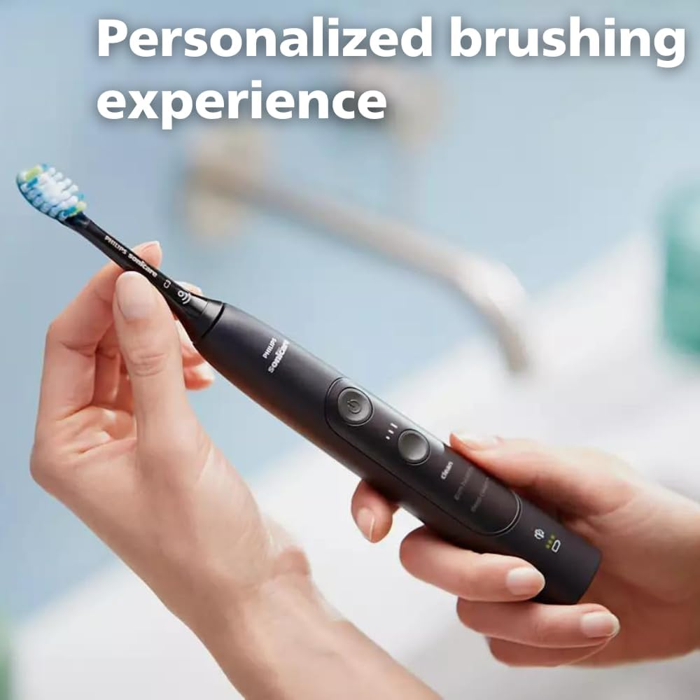 Philips Sonicare Expertclean 7300 Rechargable Electric Toothbrush with 3 Mode and Intensity, Built-In Sensor and Smart Brush Head Recognition, Black, HX9618/01