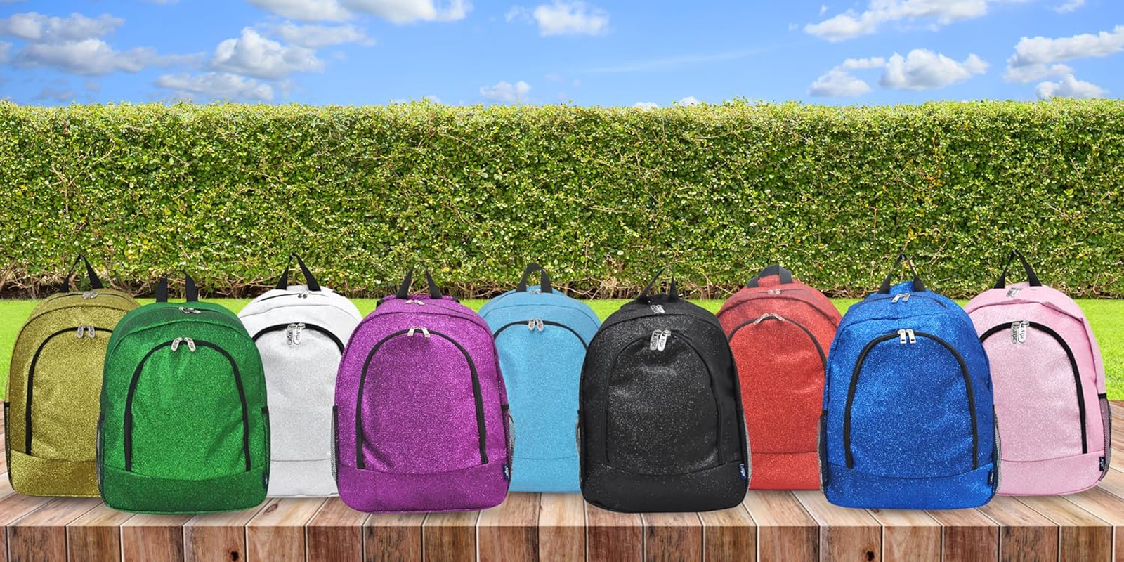 NGIL Glitter Canvas School Backpack for Cheer and Dance Teams, Sports Sparkle Backpack for Girls - Glitter-Green image number 5