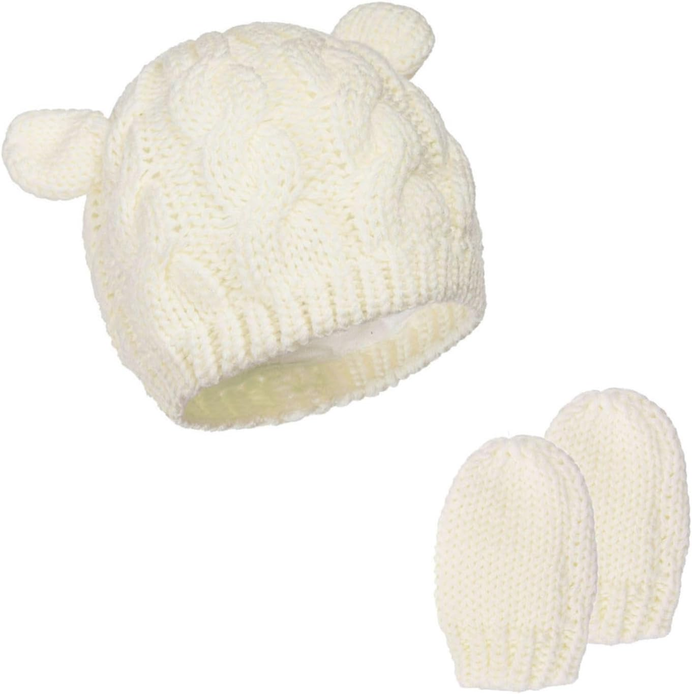Baby Beanie Hat Gloves Set Newborn Winter Hats with Warm Knitted Glvoes Soft Beanie for Little Boys Little Girls