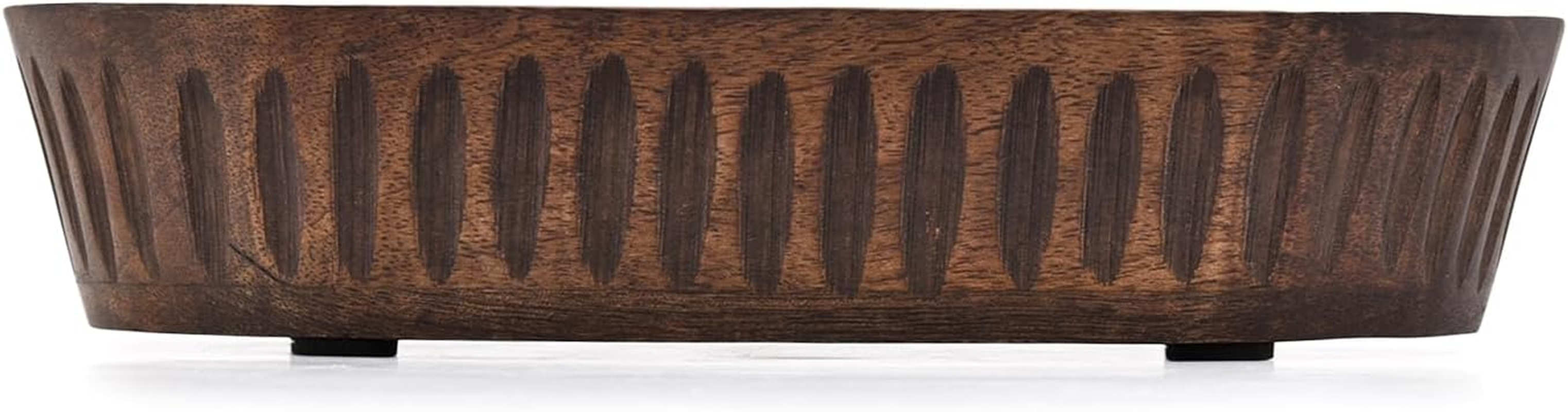 Samhita Mango Wood Decorative Bowls for Home D&eacute;cor, Decorative Long Wooden Bowl for Table Centrepiece (25.4 Cm X 15.24 Cm X 5.08 Cm) image number 1