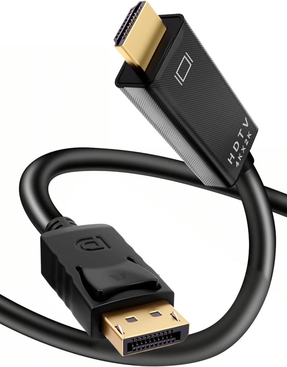 Duttek 4K Displayport to HDMI Cable 6Ft/1.8M, DP to HDMI Male Cable, Display Port to HDMI Cable Support 1080P@120Hz,1440P/2K@60Hz Uni-Directional for Desktop, Monitor, Projector image number 1