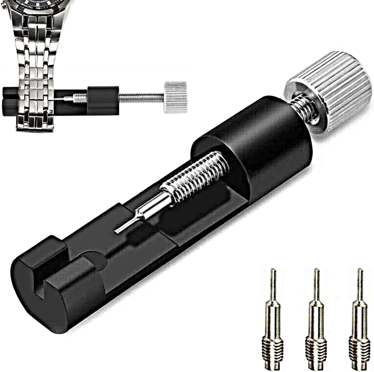 Yotsuba Watch Band Bracelet Repair Tool Metal Adjustable Link Pin Remover 3 for Adult DIY Enthusiasts, Unisex-Adults, Watch Repair Tool, Watch Pin Tool image number 5