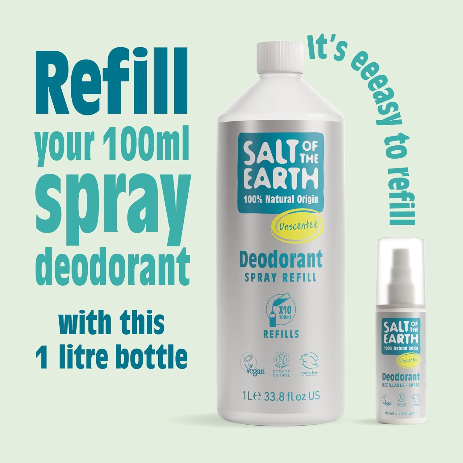 Salt of the Earth Crystal Spring 1L Natural Deodorant Spray Refill image number 1