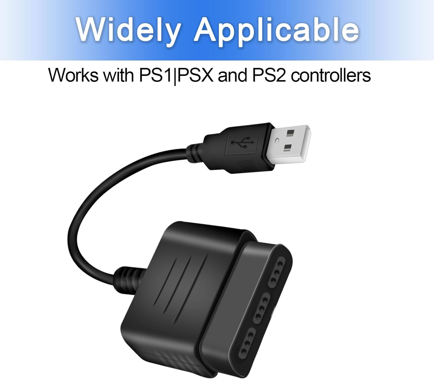 Finera USB 2.0 Games Controller Adapter Converter Cable, Compatible with Sony PS1 PS2 Playstation Dual Shock 2 Joypad Gamepad to PS3 PC Game image number 3