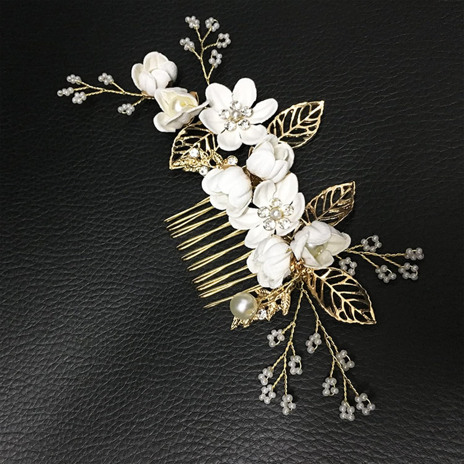 4 Pieces Durable Hair Comb Wedding Bridesmaids Wedding Hair Accessories Hair Comb for Bridal Accessories for Bridesmaids or Flower Girls, Simple and Generous (White)