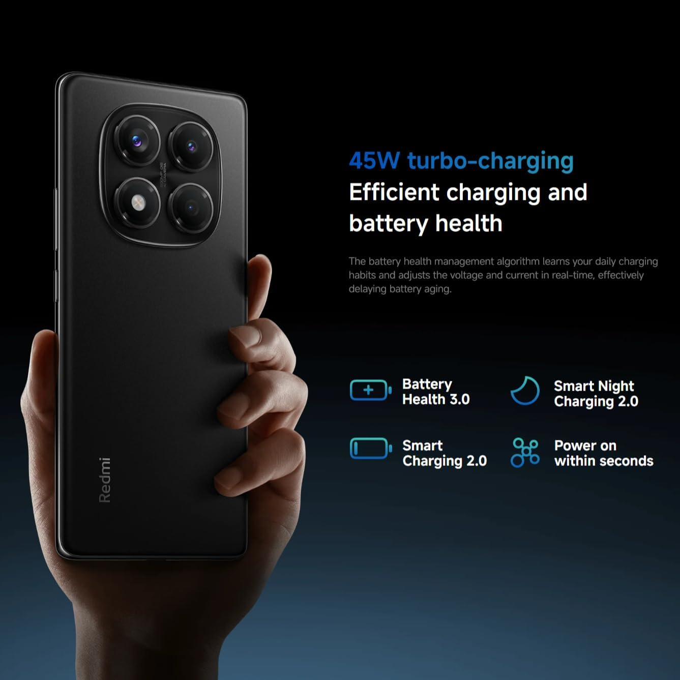 Xiaomi Redmi Note 14 Pro Smartphone, 8+256GB, Blue, 200MP Pro-Grade AI Camera, 5500Mah Battery, 32MP Selfie Camera, AI Features (Charger Not Included) image number 1