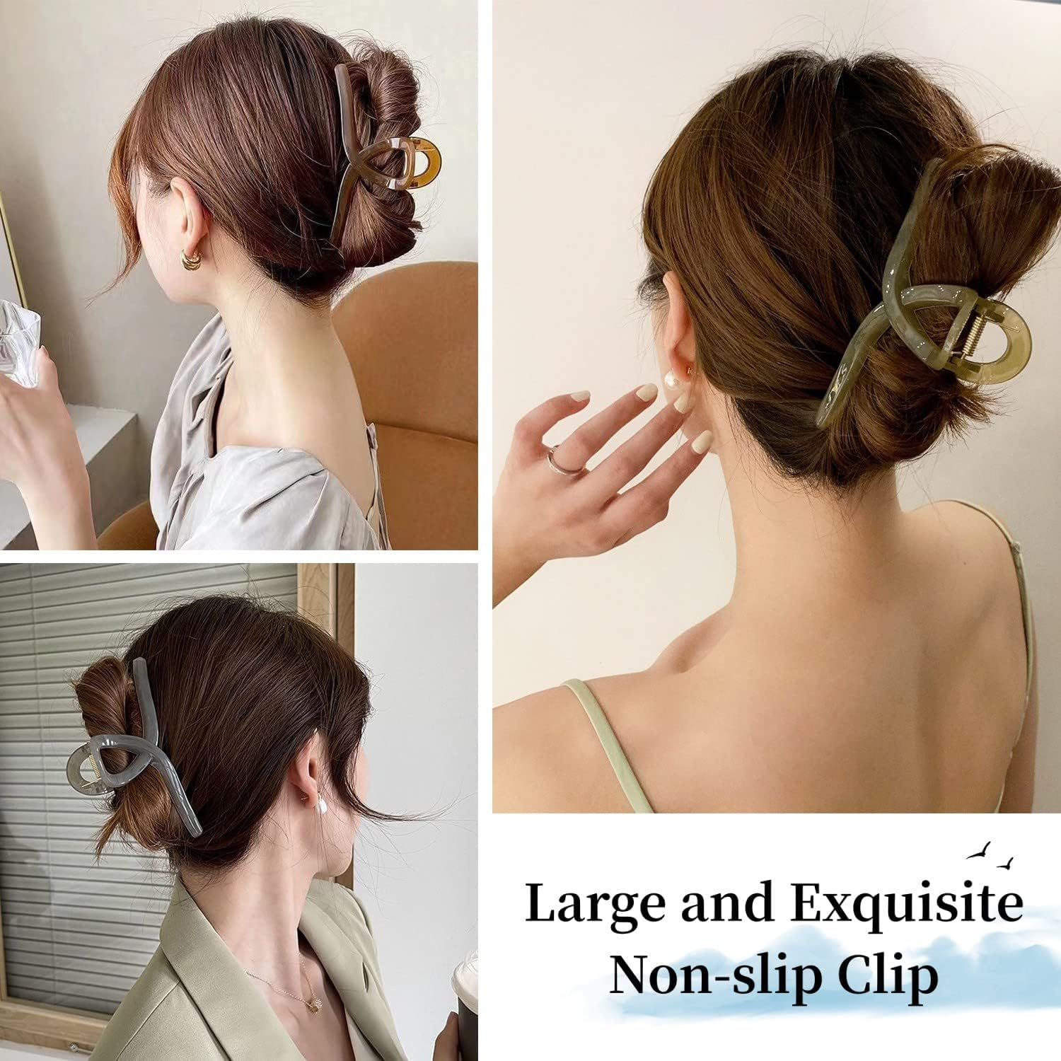 Large Claw Clips for Women Thick Hair 5.1" Big Clear Jelly Hair Clips for Girls Long Hair Accessories 4 Pcs image number 2