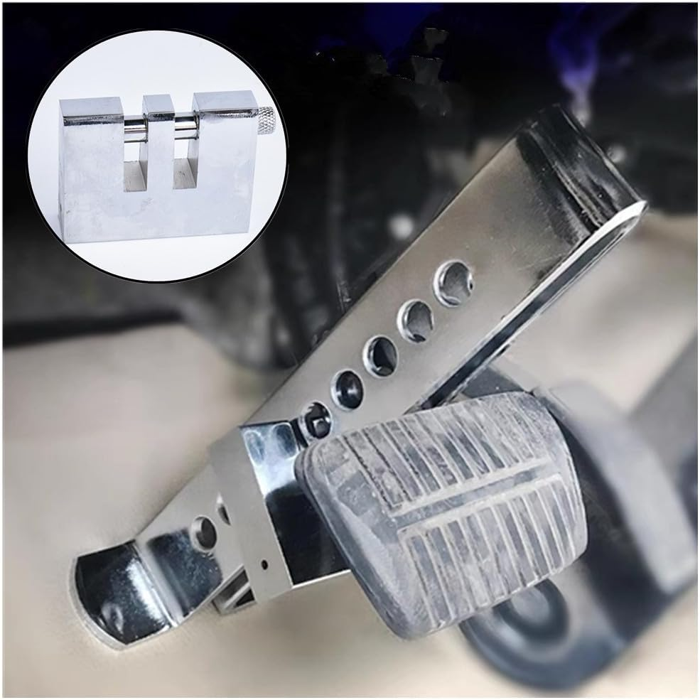 Brake Pedal Lock, Adjustable Car Steering Wheel Lock, Multifunctional Telescopic Anti-Theft U-Shaped Lock, Steel Anti-Theft Clutch Pedal Lock Adjustable Accelerator Auto Car Security Supply Device image number 2