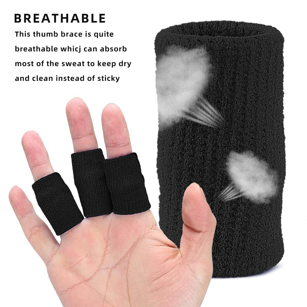 10-Pcs Finger Compression Sleeves &ndash; Breathable Support Brace for Finger Protection &ndash; Ideal for Basketball, Tennis, Cricket, Sports & Daily Use (Black) image number 2