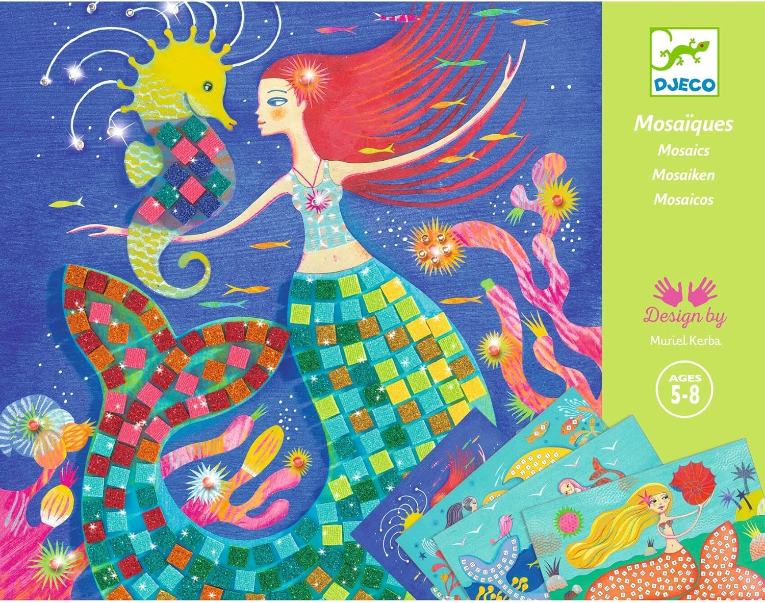 Djeco DJ09423 the Mermaid'S Song Mosaic Stickers Craft Kit