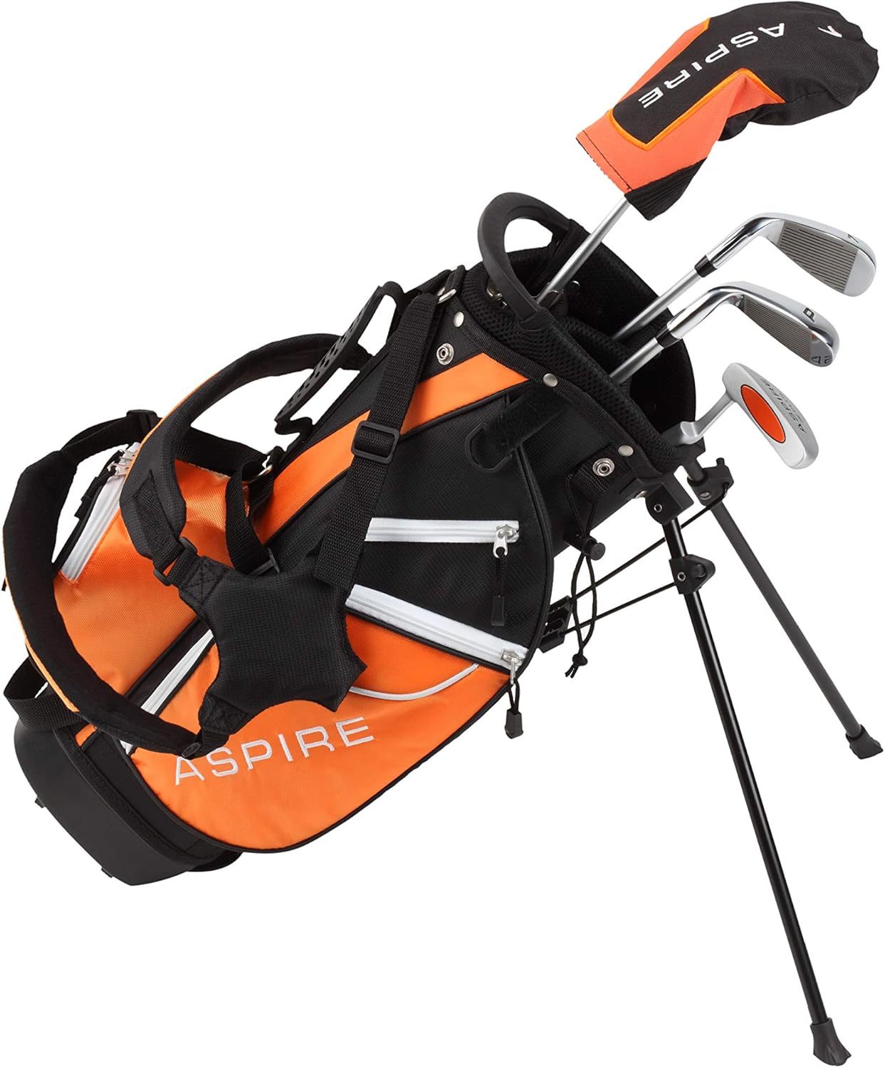 Aspire Junior plus Complete Golf Club Set for Children Kids - 5 Age Groups Boys & Girls - Right Hand (Orange Ages 5-6) image number 2