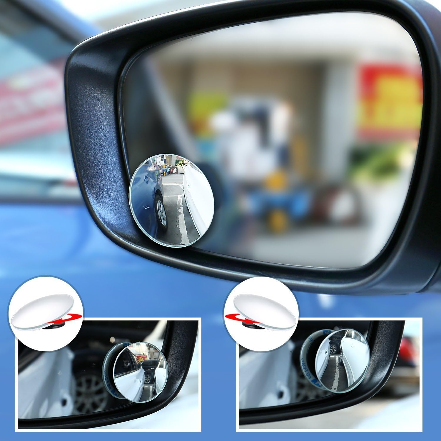 Blind Spot Mirrors, Ankier round Shape Wide Angle Car Wing Mirror Blind Spot Stick on Side Mirror ( 2 Pcs ) image number 5