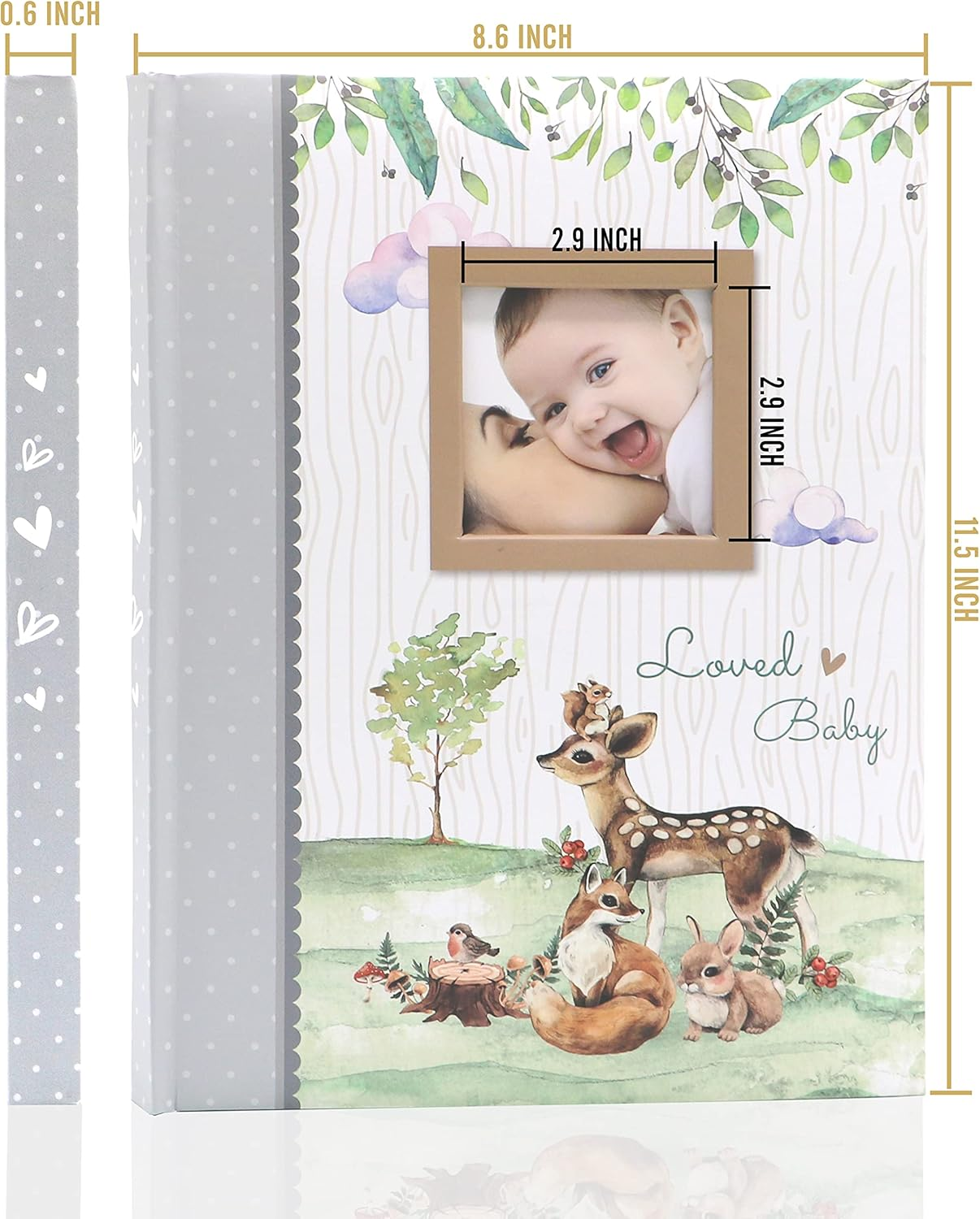 Holoary First 5 Years Baby Memory Book, 76 Colourful Illustrated Keepsake Journal Pages Record Book Album for Newborn Baby Boy or Baby Girl, Woodland Animals Design image number 2