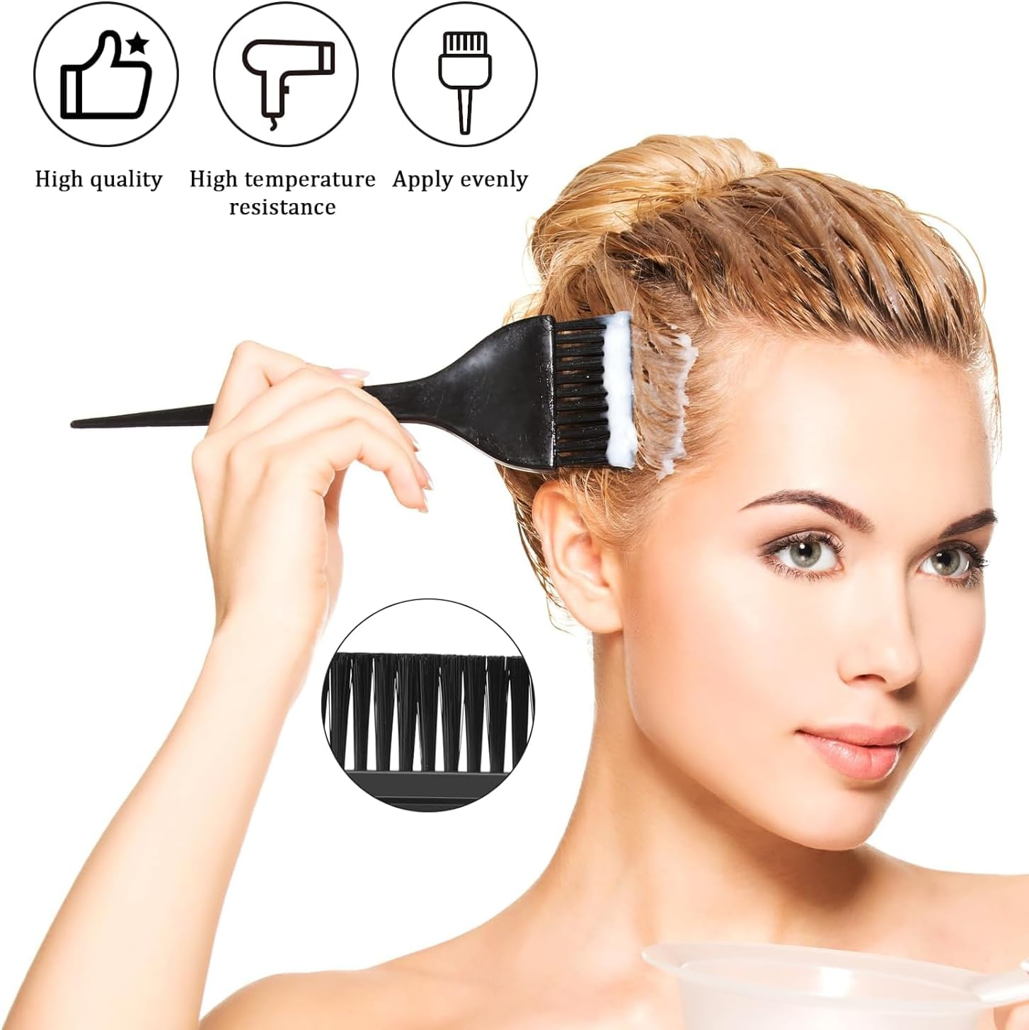 KOMUNJ 4-Piece Set Hair Dye Brush Hair Dye Set, DIY Salon Tool, for Mixing and Application of Hair Dye image number 4