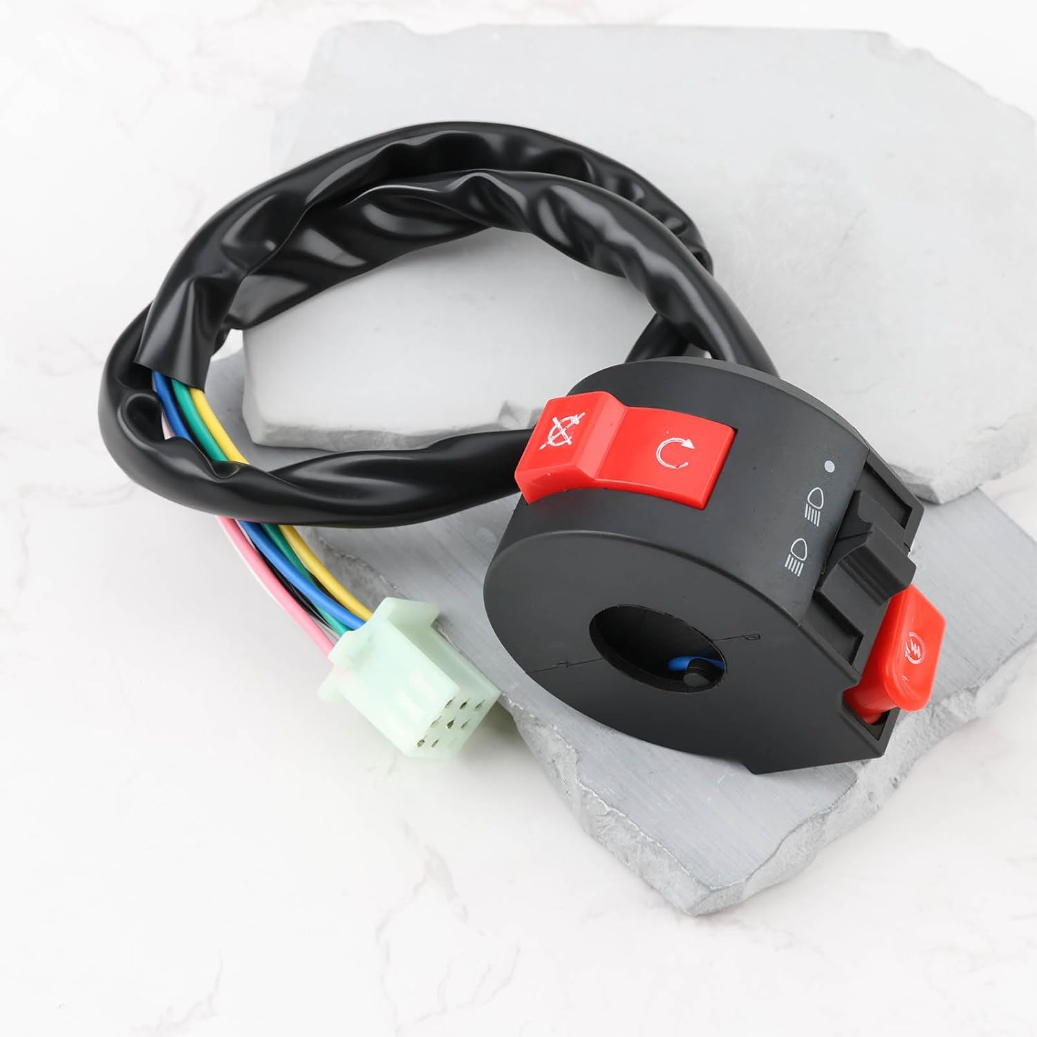 Emsea 8-Wire ATV Kill Light Start Switch Compatible with 50Cc&ndash;110Cc Quad Bike 7/8" Handlebar Compatible with Kazuma Model image number 1