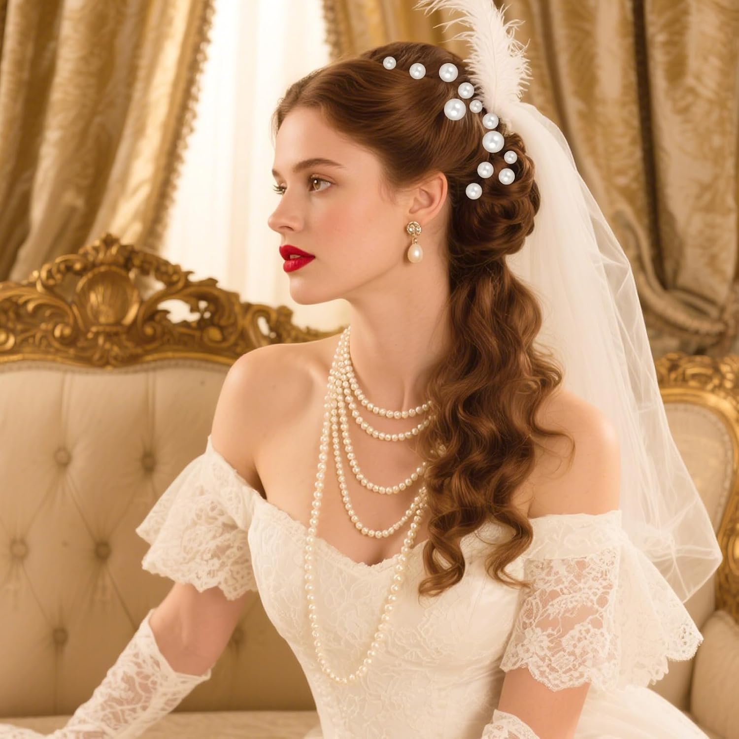 YBEATY 32 Pieces Wedding Hair Pins with Beads for Brides U Shape Bridal Hair Pins Rhinestone Hairpins Silver Hair Accessories White Pearls Hair Accessories for Brides Bridesmaids Women Styling Silver image number 4