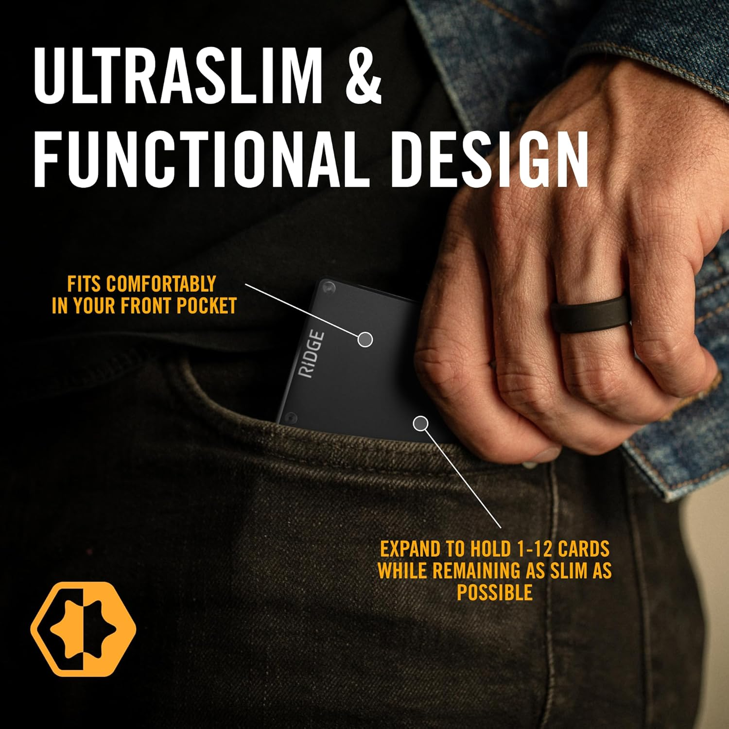 Ridge Wallet - Royal Black: Cash Strap image number 2