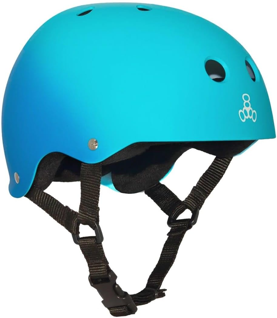 Triple Eight Helmet with Sweat Saver Liner, Baja Teal Rubber, Small image number 3