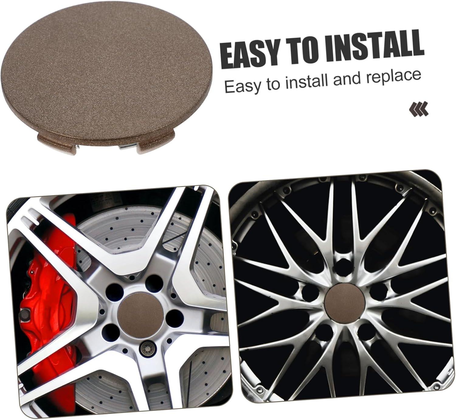 MOLUCKFU 4Pcs Wheel Hub Center Caps Deep Antique Automotive Tire Accessories Easy Installation Material Sleek Design for Car Wheel Hub Replacement image number 3