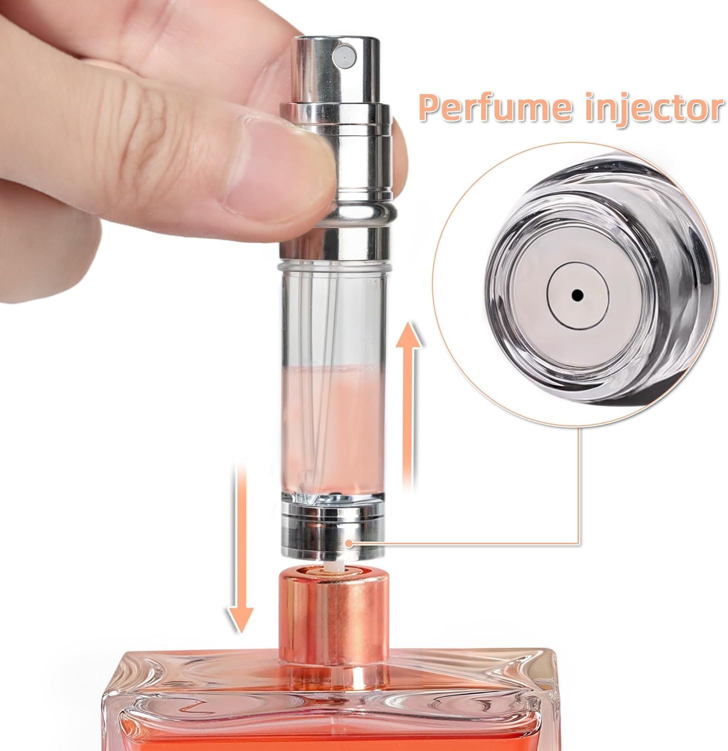 Muilsae AE00GD Sparkling Travel Perfume Bottle, 5Ml Mini Perfume Atomizer Sprayer, Glitter Diamond Pump Fill Perfume Bottle for Traveling, Vacation & Bussiness (Sparkling Gold)