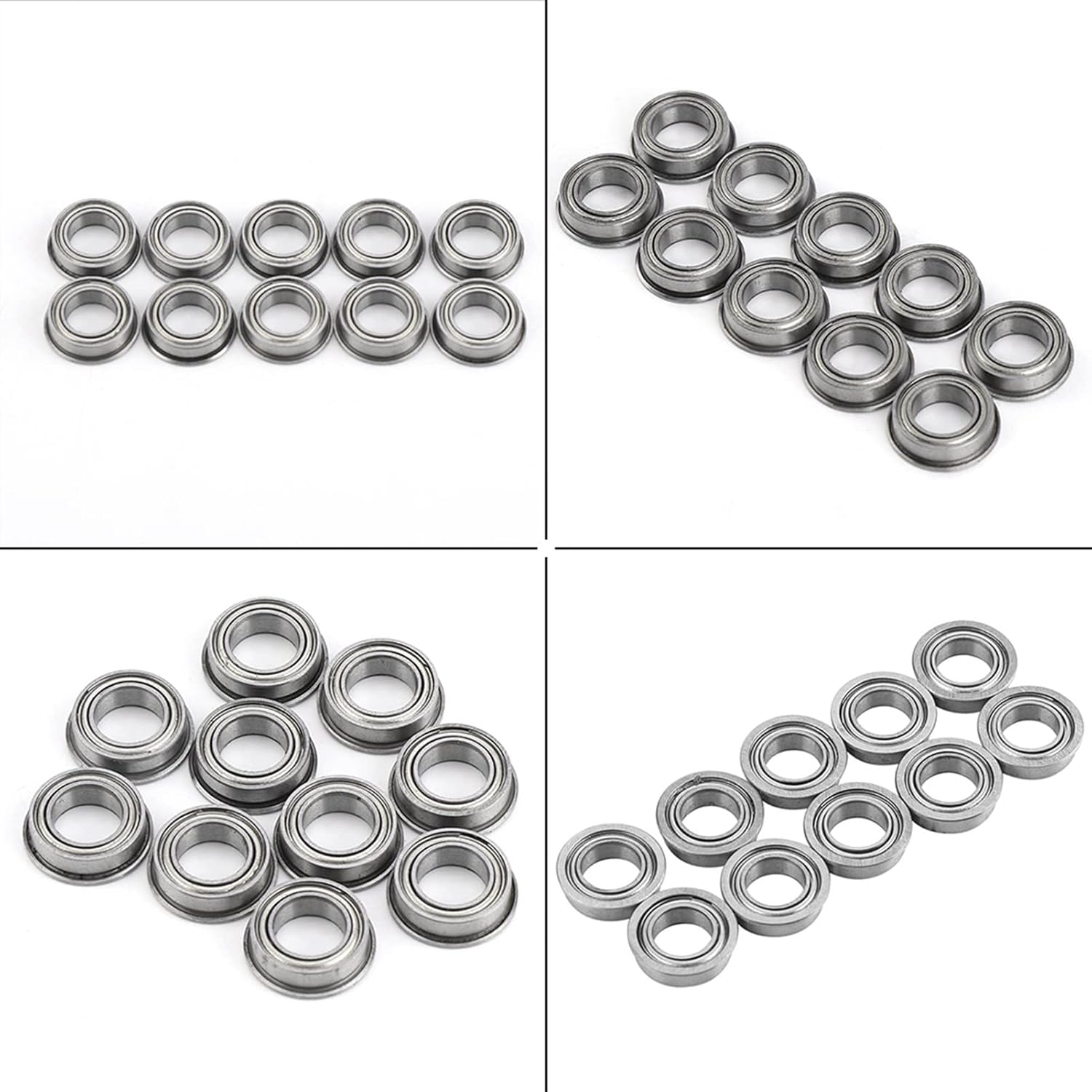 Flanged Ball Bearings,10Pcs MF106ZZ Stainless Steel Mini Metal Shielded Flanged Ball Bearings 6X10X3Mm,Low Friction, High Rigidity,High Rotation Speed image number 5