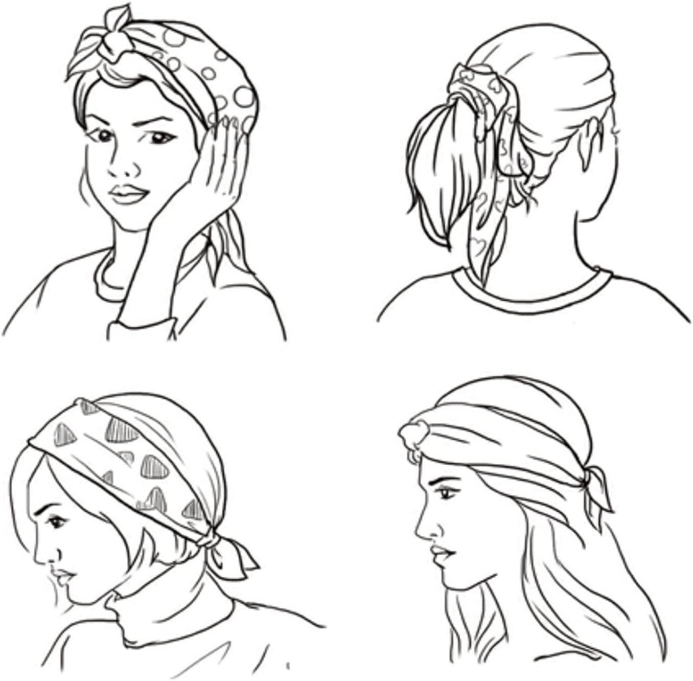 Camouflage Women'S Fashion Square Satin Headscarf Headdress Silk Scarf - Butterflies And Dragonflies image number 6