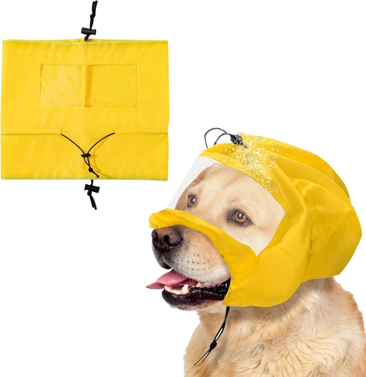 Dog Bath Cap Adjustable Waterproof Dog Ear Protection Bathing Cap Dogs Ears Headband Dogs Snood Rain Hat Dogear Covers for Bath Dogear Wrap for Show Rain for Puppy Pets Bath Protector (Yellow, 1 Pc) image number 2