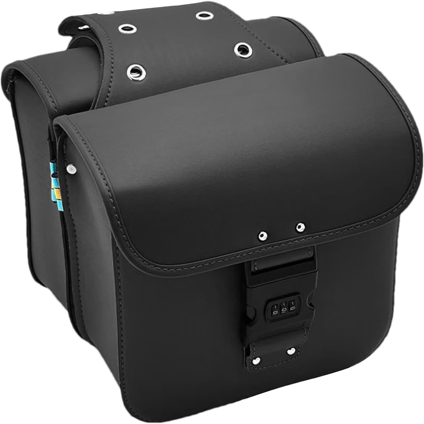 Motorcycle Pannier Bag - Luggage Storage Bag, Pu Leather Motorbike Case | Panniers Side Throw over Saddle Bags, Waterproof Flep Top Design Motorcycle Case for Outdoor Travelling Roadtrips Riding image number 6