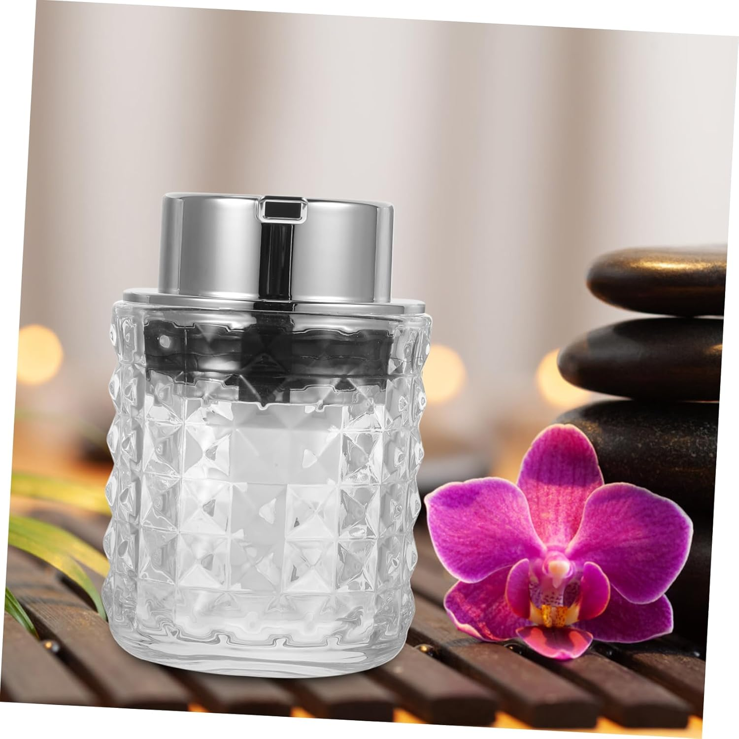 ABOOFAN Soap Dispenser Bottle with Pump Diamond Texture Glass Refillable Liquid Soap Shampoo Shower Gel Container Portable Bathroom Countertop Dispenser image number 6