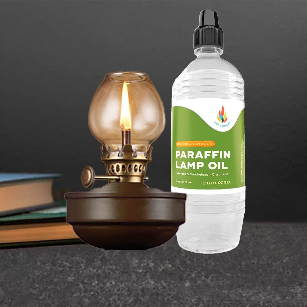 The Dreidel Company Citronella Liquid Paraffin Lamp Oil - Smokeless, Ultra Clean Burning Fuel for Indoor and Outdoor Use (1 Liter Bottle)