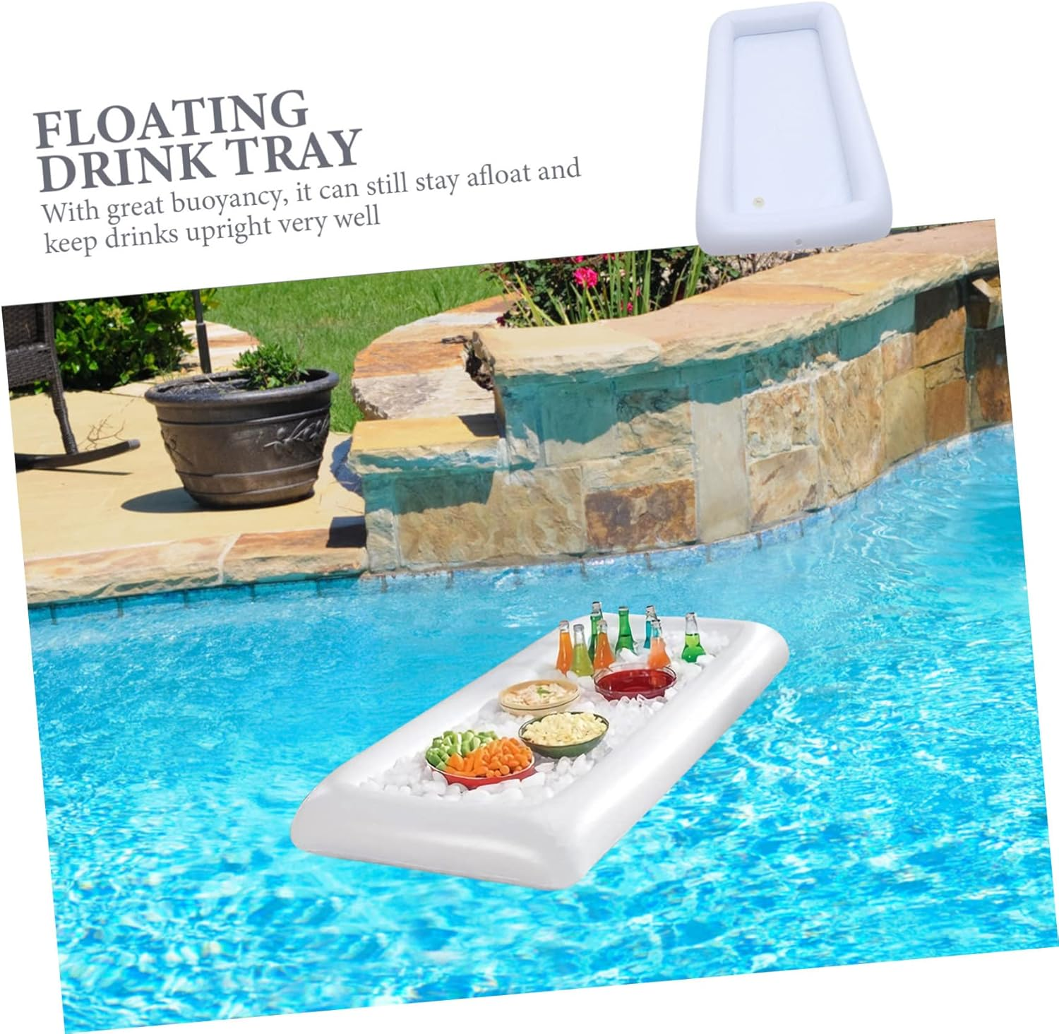 KOMBIUDA 3Pcs Inflatable Floating Salad Plate Pool Party Supplies Swimming Pool Drink Holder for Water Party Decoration image number 6