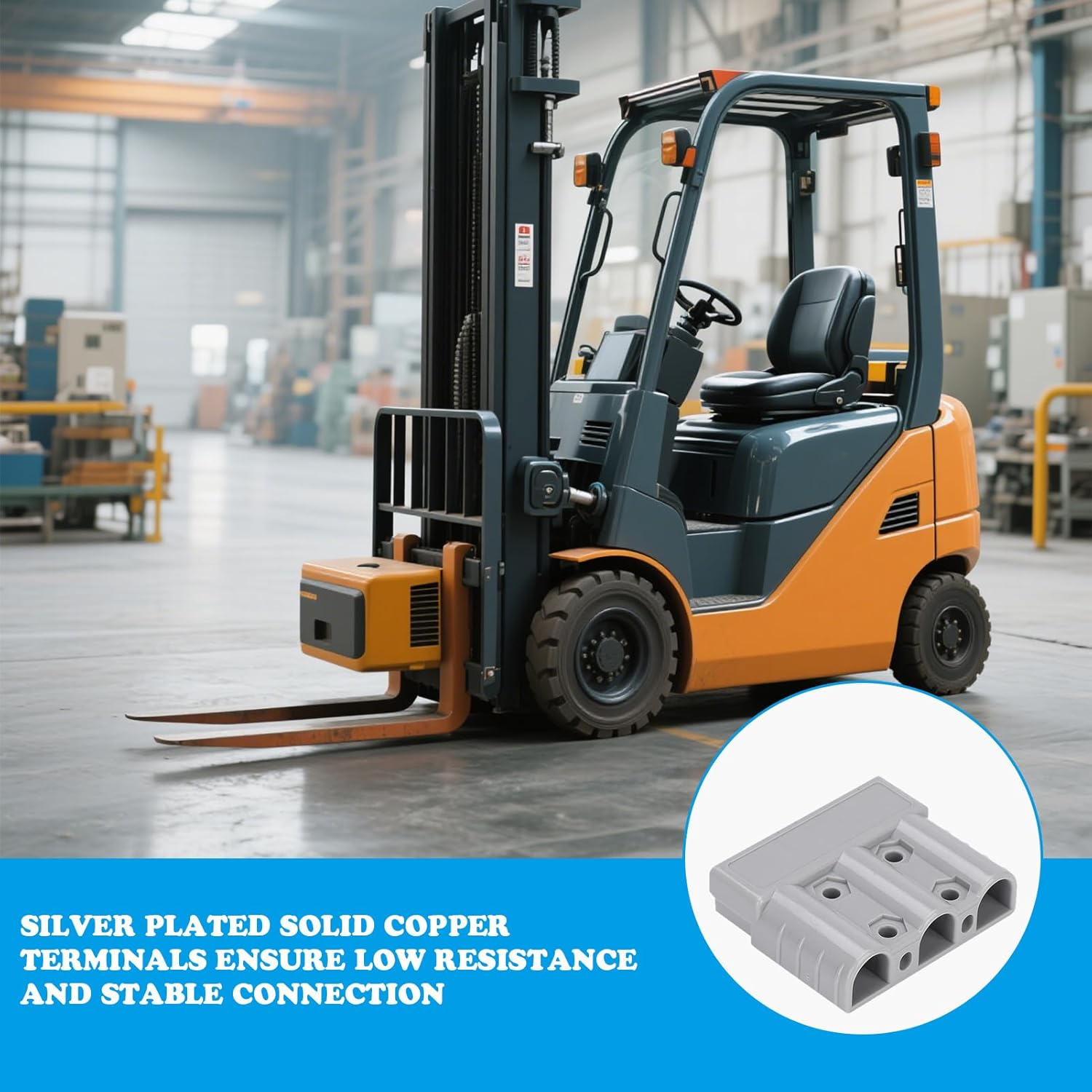 50 Amp Anderson Plug Connector, 2 Pcs Anderson Style Plug Connectors, 3-Pin 3-Pole Battery Connector, Battery Quick Connect/Disconnect Connector for DC-DC Chargers, Solar Panels, Trailers, Caravans image number 2