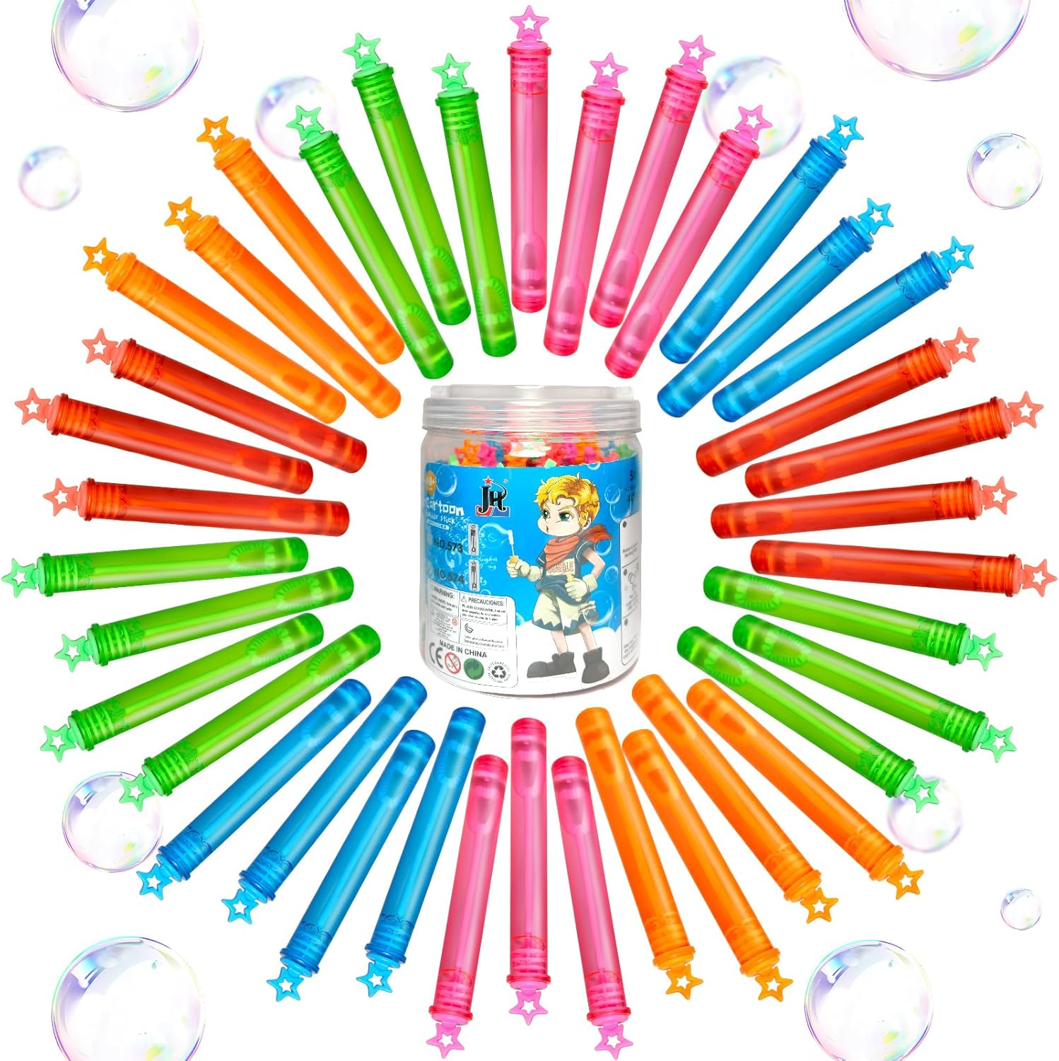 Zynexis 40 PCS Star Mini Bubble Wands for Kids, Bubble Bulk with Gift Bucket,Party Favors for Toddlers,Wedding,Outdoor,Birthday Gifts,Goodie Bags Stuffers Supplies, Halloween,Christmas,Carnival Prizes image number 3