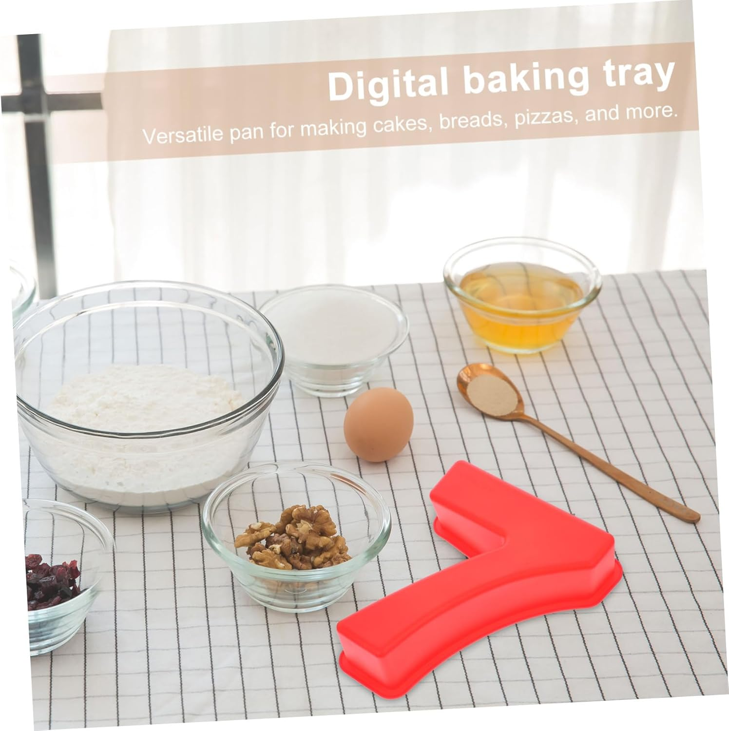 Number Cake Pans Set of 7 Silicone Moulds for Baking Non-Stick Easy to Clean for Home Baking image number 4