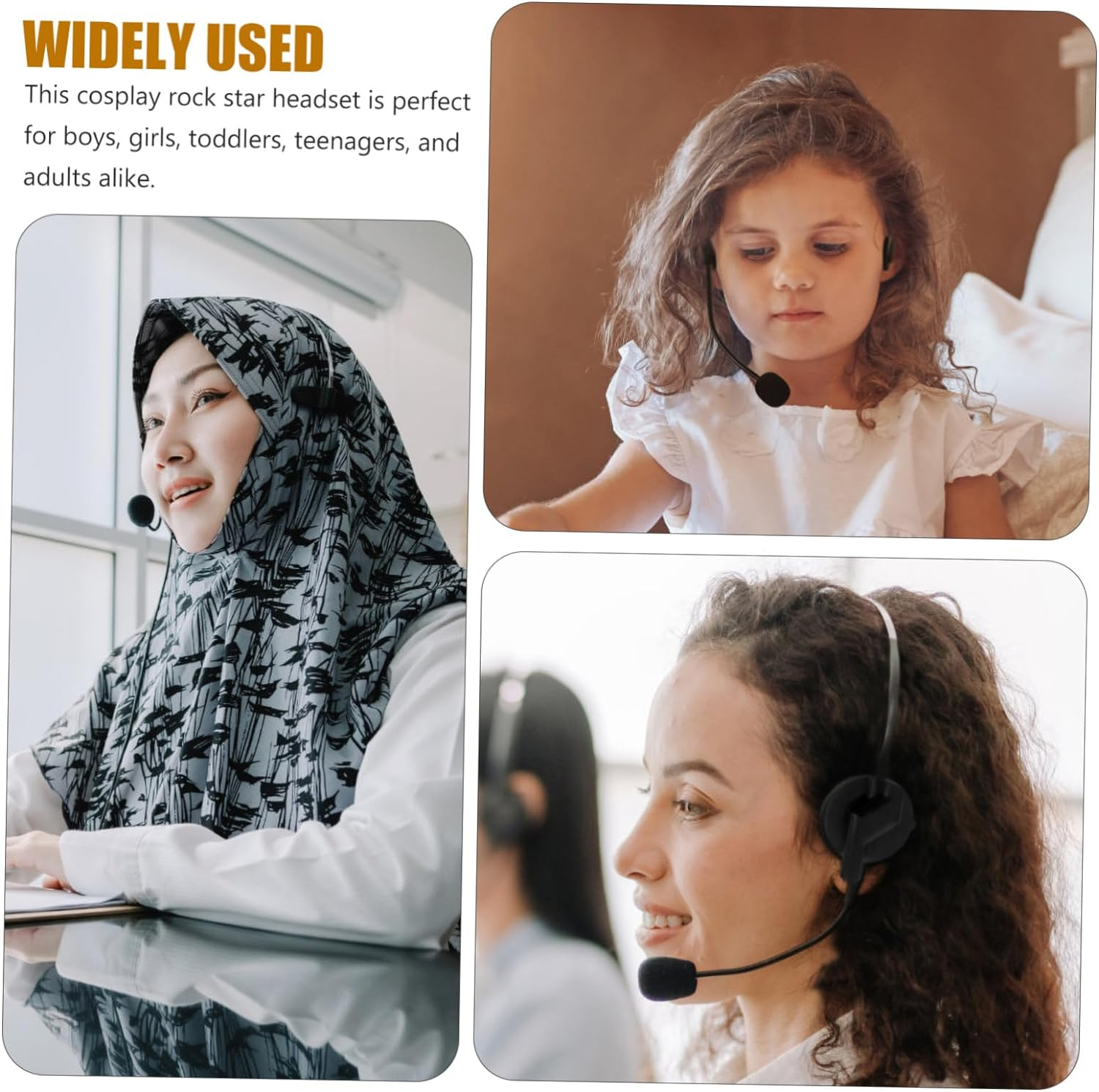 Hohopeti 2Pcs Fake Headphone Props Plastic Singer Headset Cosplay Costume for Child image number 1