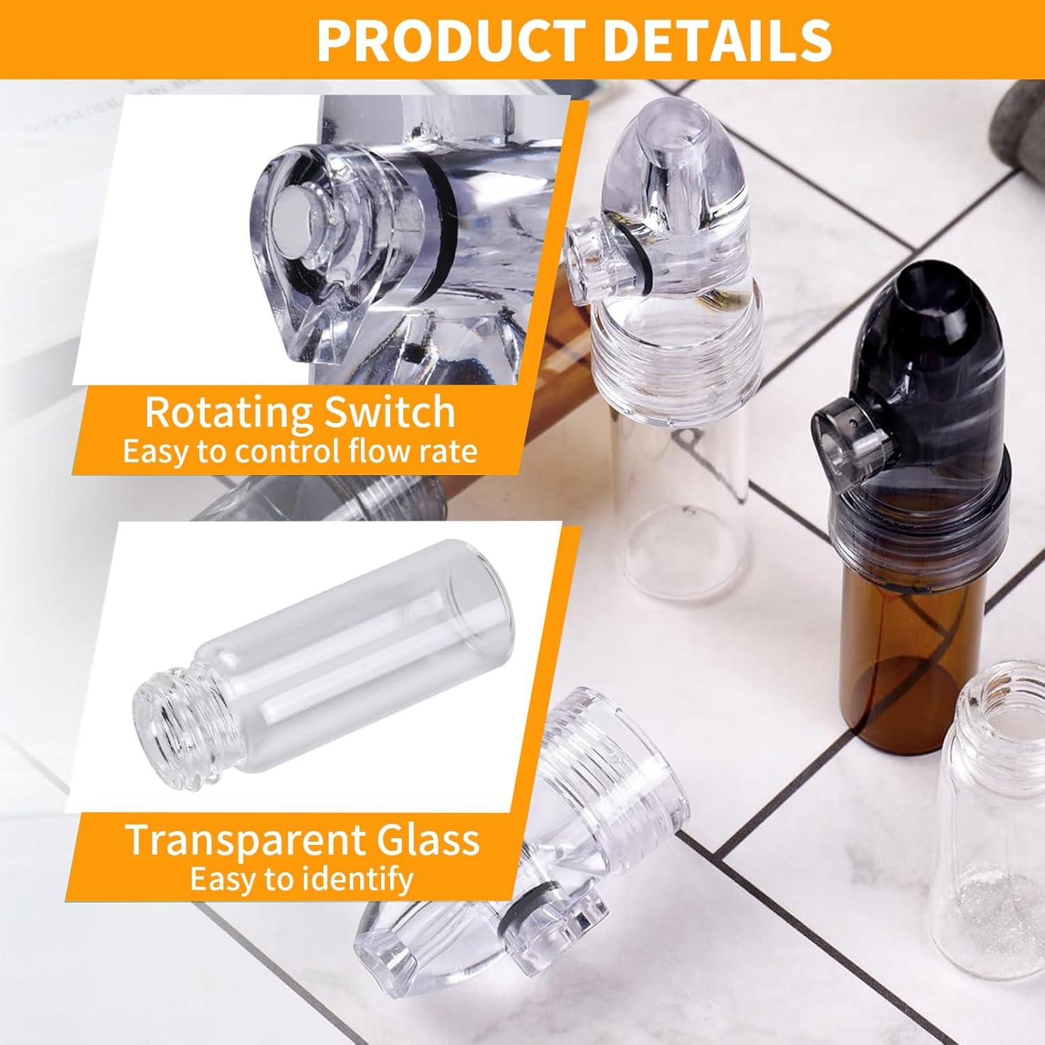 Portable Camping Spice Containers with Knob Switch, Environmentally Refillable Spices Dispensers, Salt Pepper Shaker Spice Storage Bottles for Outdoor Activities Traveling Cooking (4 White+4 Brown) image number 1