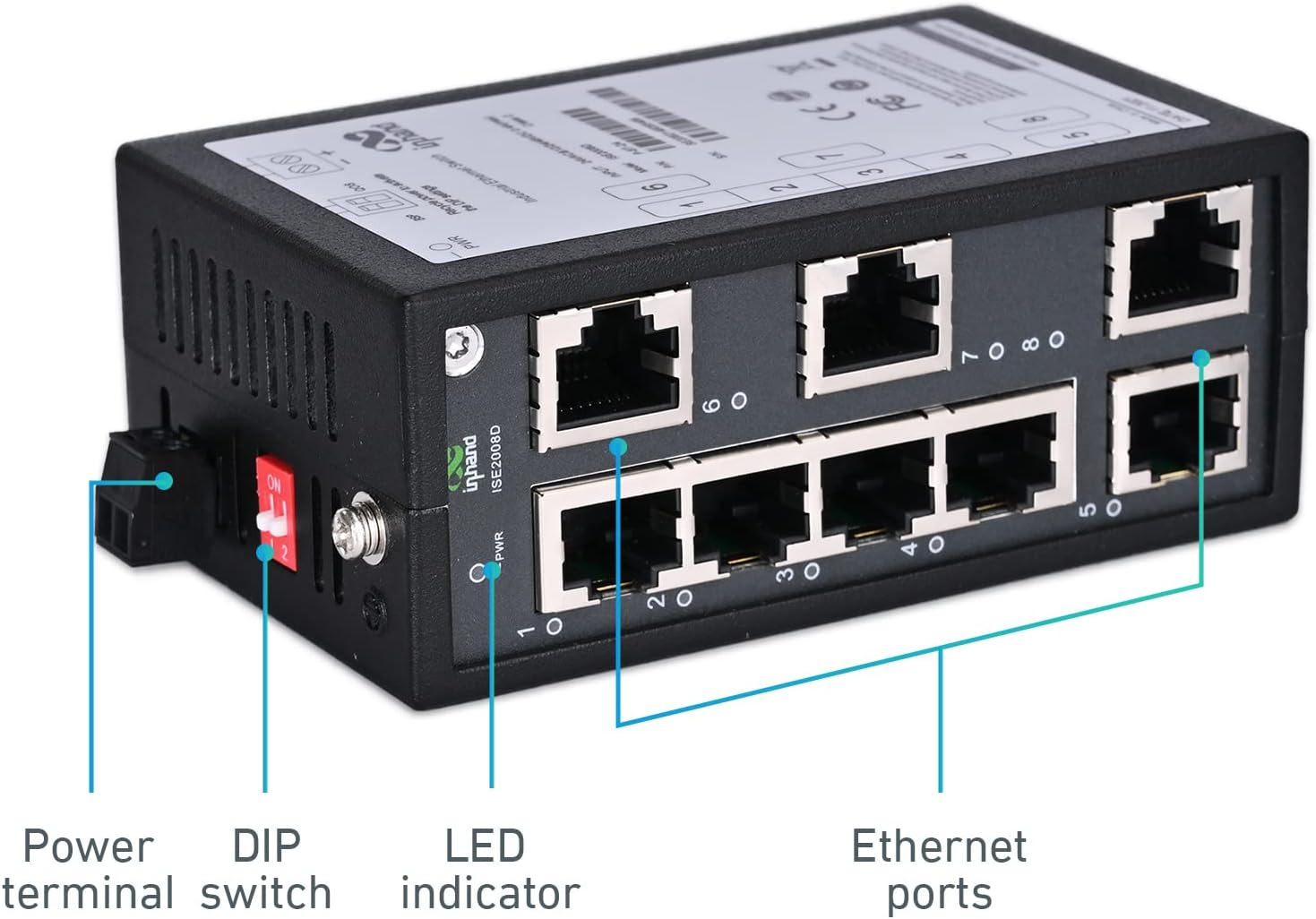 Inhand Networks Ise-Pseries Switch Industrial Grade Unmanaged Switch (8* 10/100 Base-T(X)) image number 4
