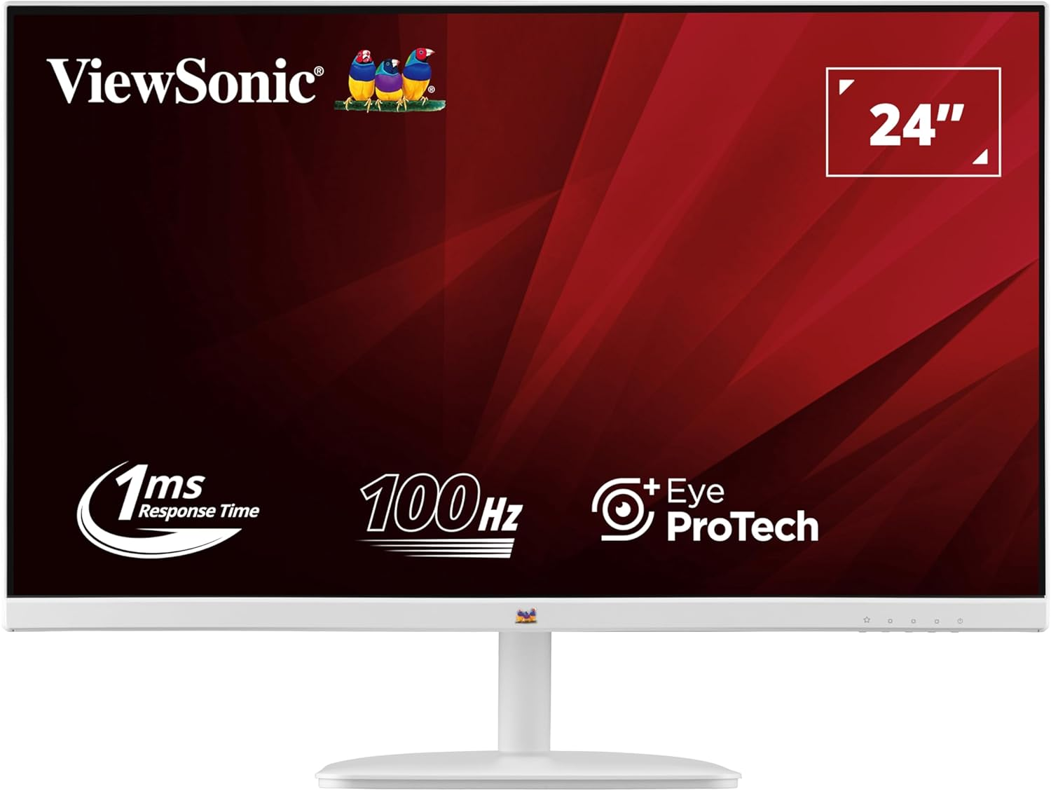 Viewsonic VA2432-H-W 24 Inch Full HD IPS Monitor with 3-Side Frameless Design, 1Ms MPRT, 100Hz AMD Freesync, VGA, HDMI, Flicker-Free, Eye Care, White image number 5