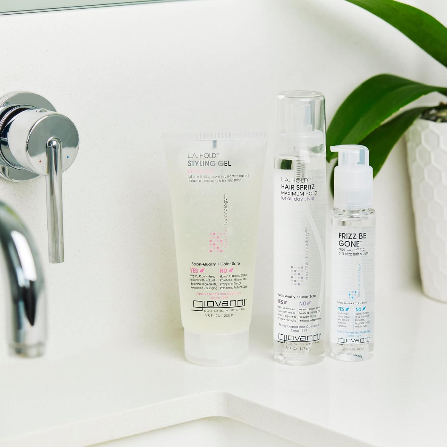 GIOVANNI L.A. Hold Styling Gel - Strong Hold, Hair Gel for Women and Men, Vegan, No Parabens or Phthalates, Infused with Natural Botanical Ingredients, Lightweight Hair Styling Gel - 6.8 Oz (1 Pack) image number 4